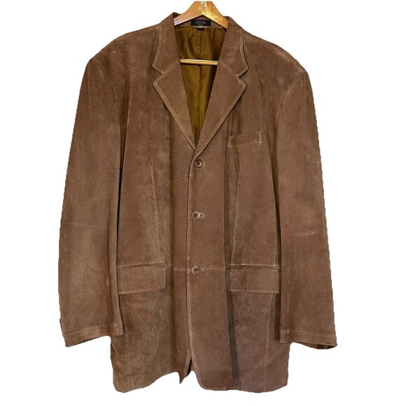 J. Ferrer 100% Suede Leather Country Western Sportcoat Blazer, Men’s Size‎ 3XLT - Picture 1 of 16